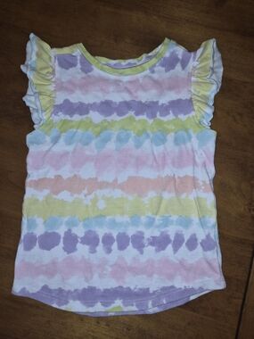 Girls Tie-Dye Pastel Flutter Sleeve Tee 5T